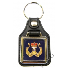 Royal Navy Diver Leather Medallion Keyring